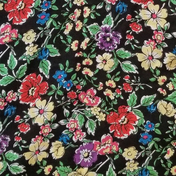 Kirra Racerback Rayon Black Floral Pleated Tank - Picture 6 of 6